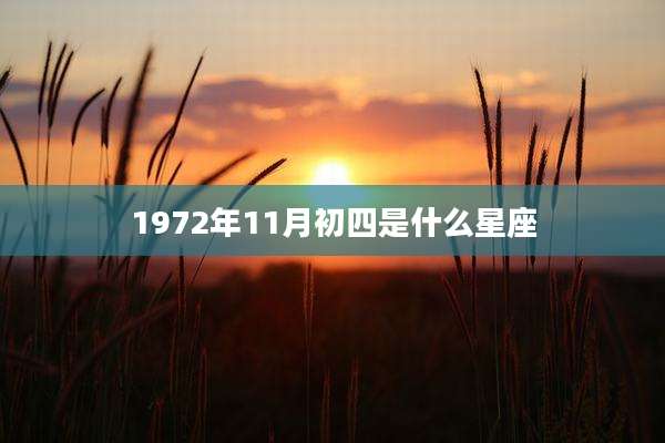 1972年11月初四是什么星座