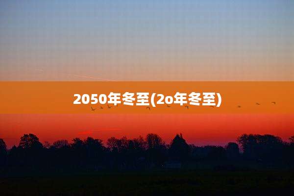 2050年冬至(2o年冬至)