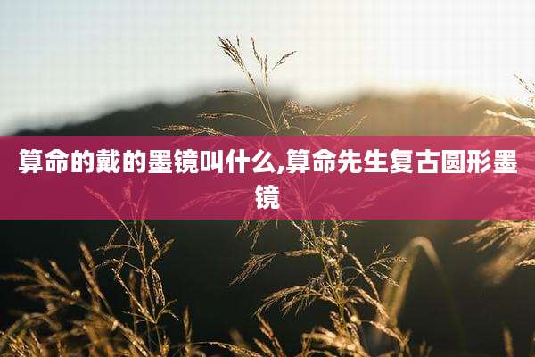 算命的戴的墨镜叫什么,算命先生复古圆形墨镜