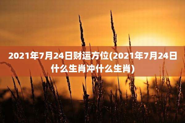 2021年7月24日财运方位(2021年7月24日什么生肖冲什么生肖)