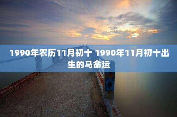 1990年农历11月初十 1990年11月初十出生的马命运
