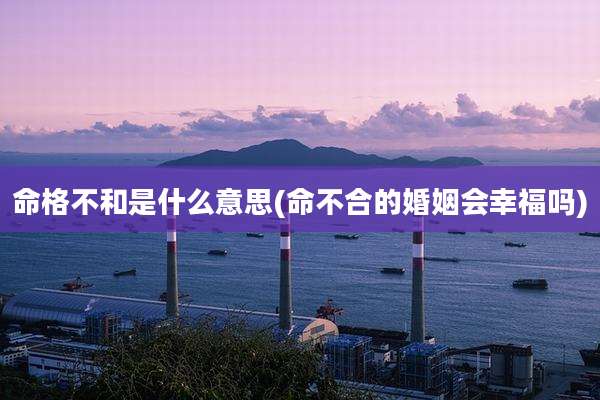 命格不和是什么意思(命不合的婚姻会幸福吗)