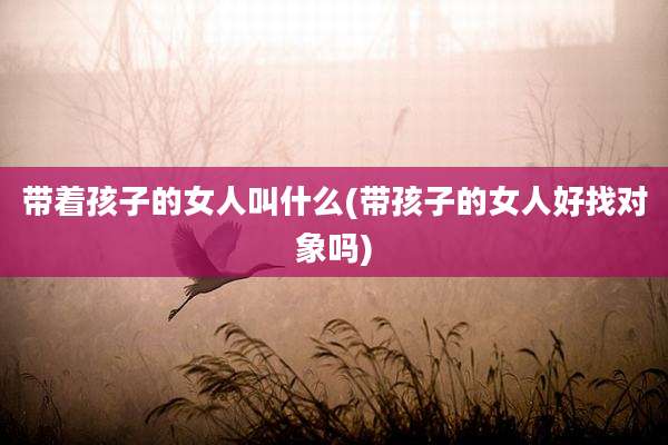带着孩子的女人叫什么(带孩子的女人好找对象吗)
