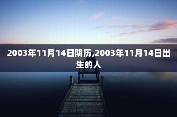 2003年11月14日阴历,2003年11月14日出生的人