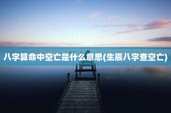 八字算命中空亡是什么意思(生辰八字查空亡)