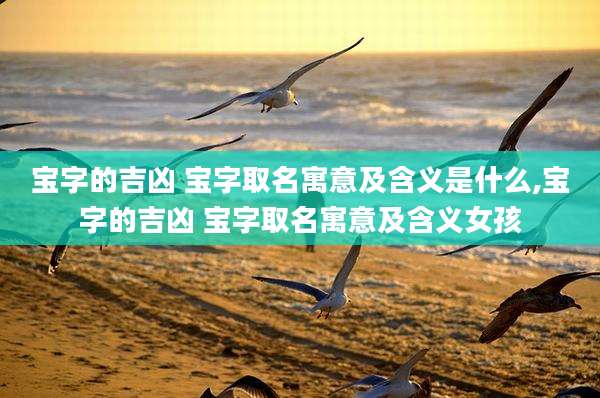 宝字的吉凶 宝字取名寓意及含义是什么,宝字的吉凶 宝字取名寓意及含义女孩