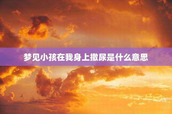 梦见小孩在我身上撒尿是什么意思