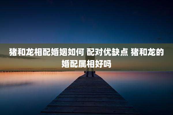 猪和龙相配婚姻如何 配对优缺点 猪和龙的婚配属相好吗
