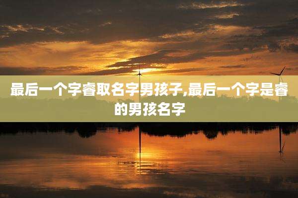 最后一个字睿取名字男孩子,最后一个字是睿的男孩名字