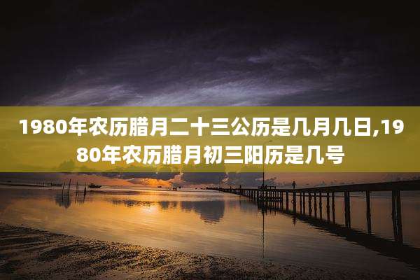 1980年农历腊月二十三公历是几月几日,1980年农历腊月初三阳历是几号