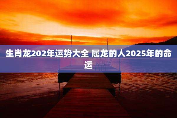 生肖龙202年运势大全 属龙的人2025年的命运