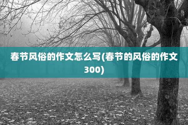 春节风俗的作文怎么写(春节的风俗的作文300)