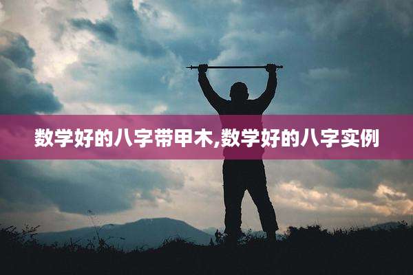 数学好的八字带甲木,数学好的八字实例