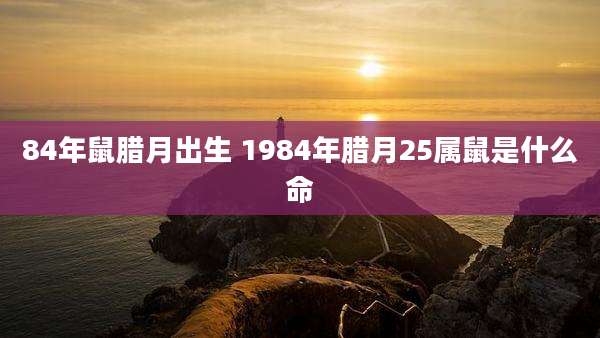 84年鼠腊月出生 1984年腊月25属鼠是什么命