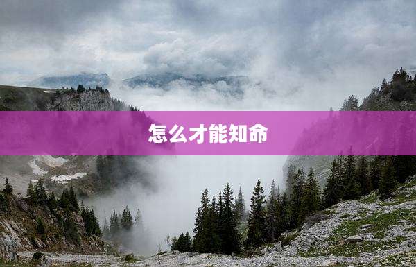 怎么才能知命
