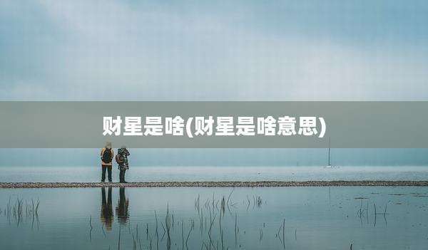 财星是啥(财星是啥意思)