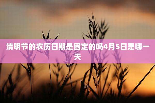 清明节的农历日期是固定的吗4月5日是哪一天