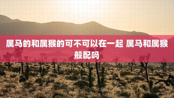 属马的和属猴的可不可以在一起 属马和属猴般配吗