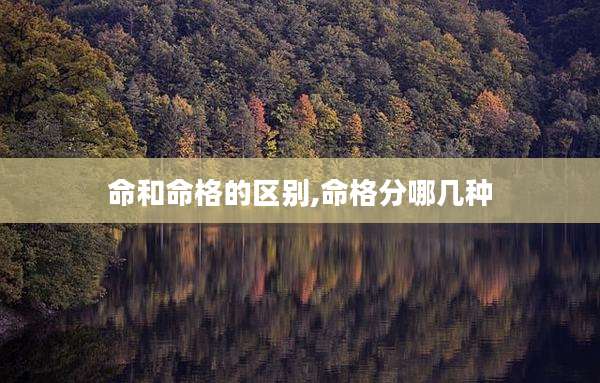 命和命格的区别,命格分哪几种