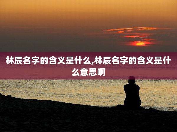 林辰名字的含义是什么,林辰名字的含义是什么意思啊