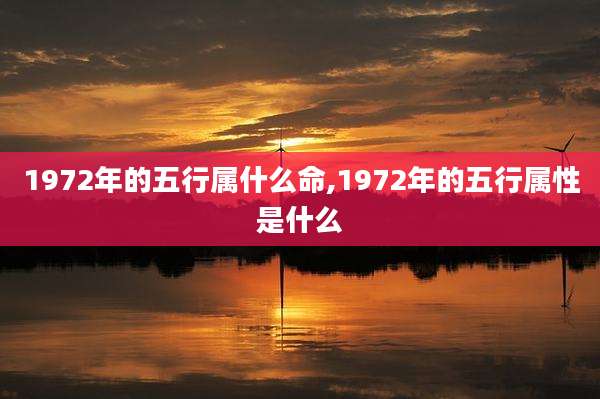 1972年的五行属什么命,1972年的五行属性是什么