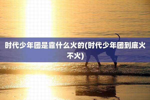 时代少年团是靠什么火的(时代少年团到底火不火)