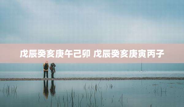 戊辰癸亥庚午己卯 戊辰癸亥庚寅丙子