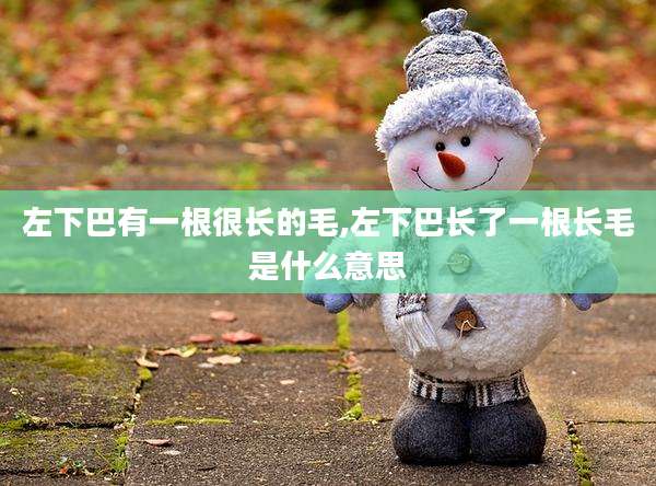 左下巴有一根很长的毛,左下巴长了一根长毛是什么意思