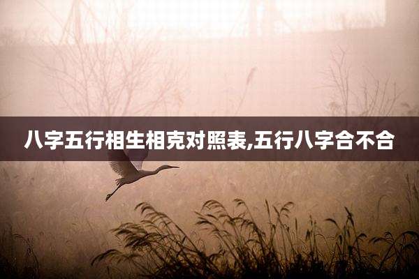 八字五行相生相克对照表,五行八字合不合