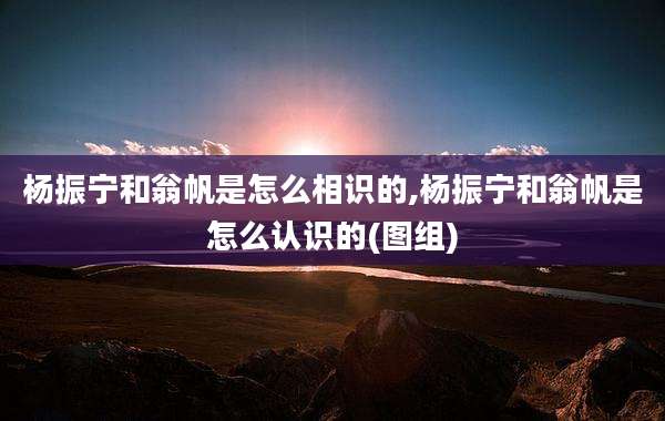 杨振宁和翁帆是怎么相识的,杨振宁和翁帆是怎么认识的(图组)