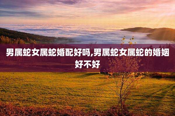 男属蛇女属蛇婚配好吗,男属蛇女属蛇的婚姻好不好