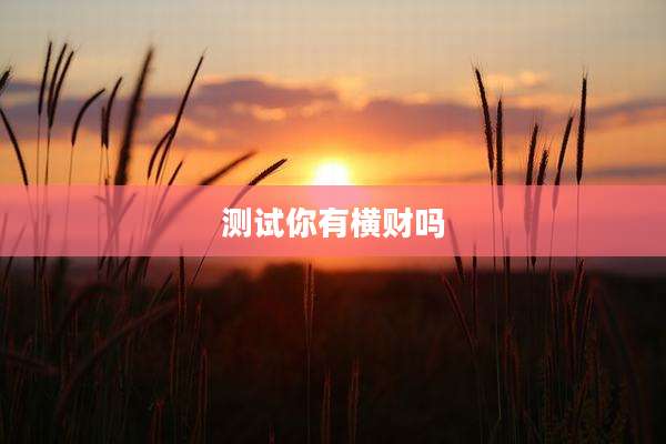 测试你有横财吗