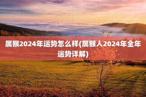 属猴2024年运势怎么样(属猴人2024年全年运势详解)