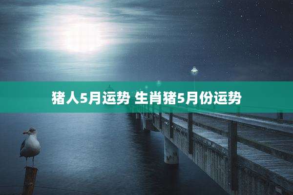 猪人5月运势 生肖猪5月份运势