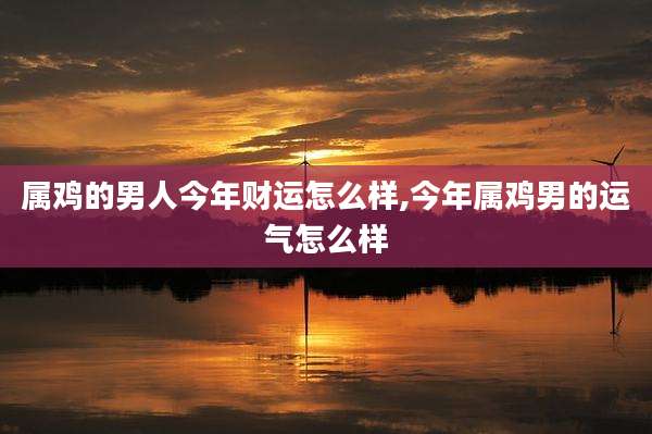 属鸡的男人今年财运怎么样,今年属鸡男的运气怎么样