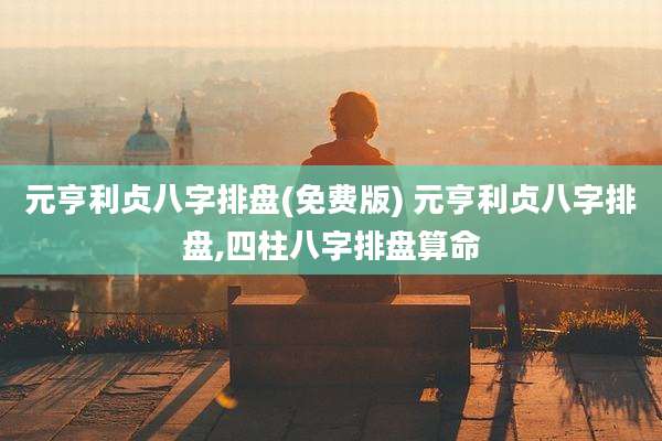 元亨利贞八字排盘(免费版) 元亨利贞八字排盘,四柱八字排盘算命