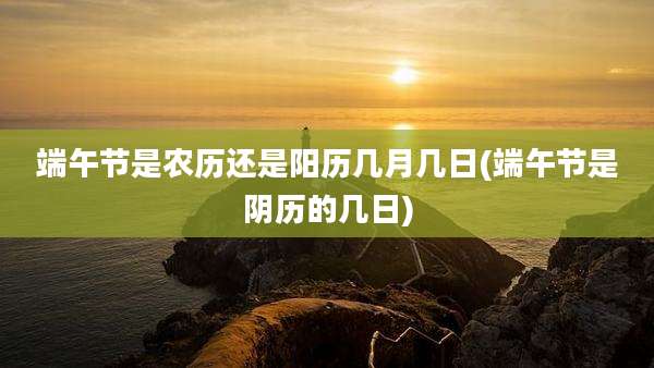 端午节是农历还是阳历几月几日(端午节是阴历的几日)