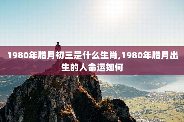1980年腊月初三是什么生肖,1980年腊月出生的人命运如何