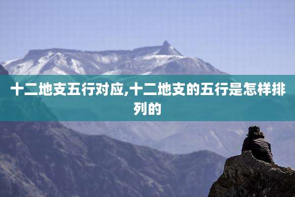 十二地支五行对应,十二地支的五行是怎样排列的