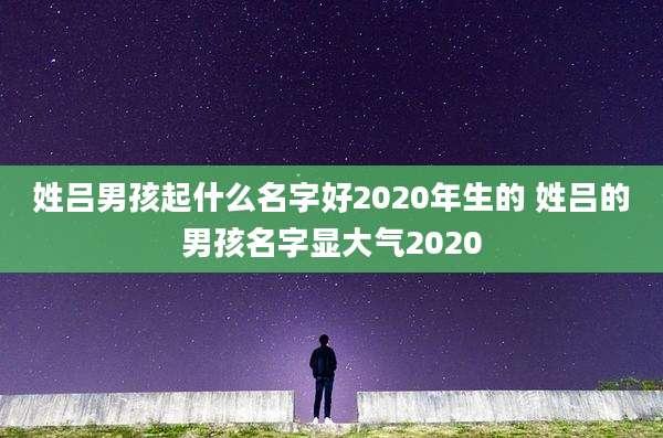 姓吕男孩起什么名字好2020年生的 姓吕的男孩名字显大气2020