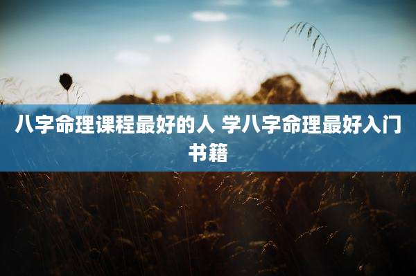 八字命理课程最好的人 学八字命理最好入门书籍