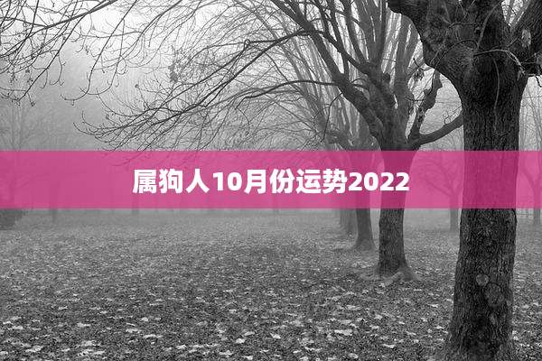 属狗人10月份运势2022