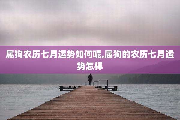 属狗农历七月运势如何呢,属狗的农历七月运势怎样