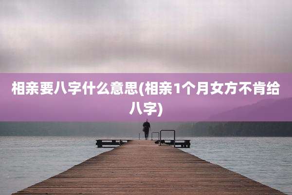 相亲要八字什么意思(相亲1个月女方不肯给八字)