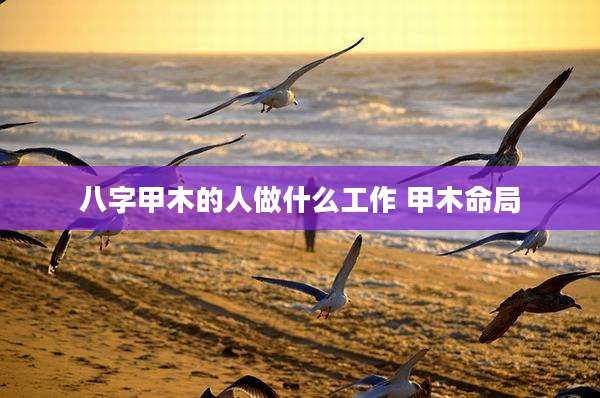 八字甲木的人做什么工作 甲木命局