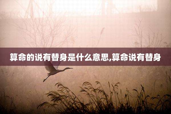 算命的说有替身是什么意思,算命说有替身