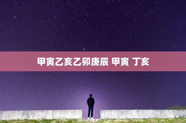 甲寅乙亥乙卯庚辰 甲寅 丁亥