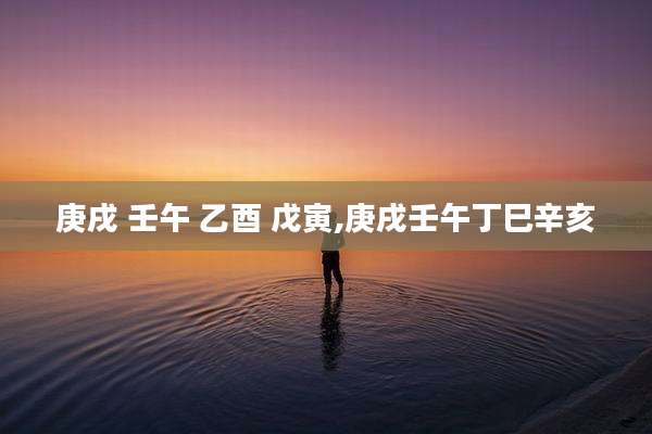 庚戌 壬午 乙酉 戊寅,庚戌壬午丁巳辛亥