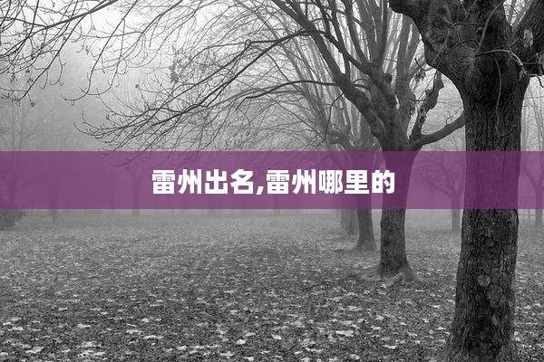 雷州出名,雷州哪里的