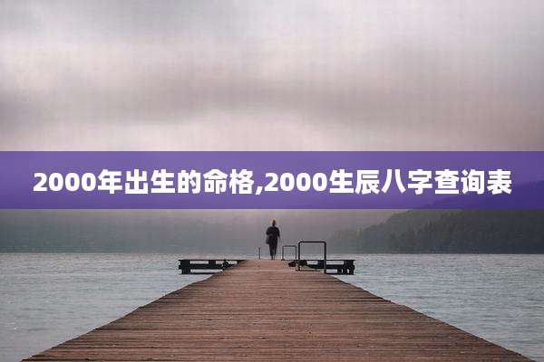 2000年出生的命格,2000生辰八字查询表